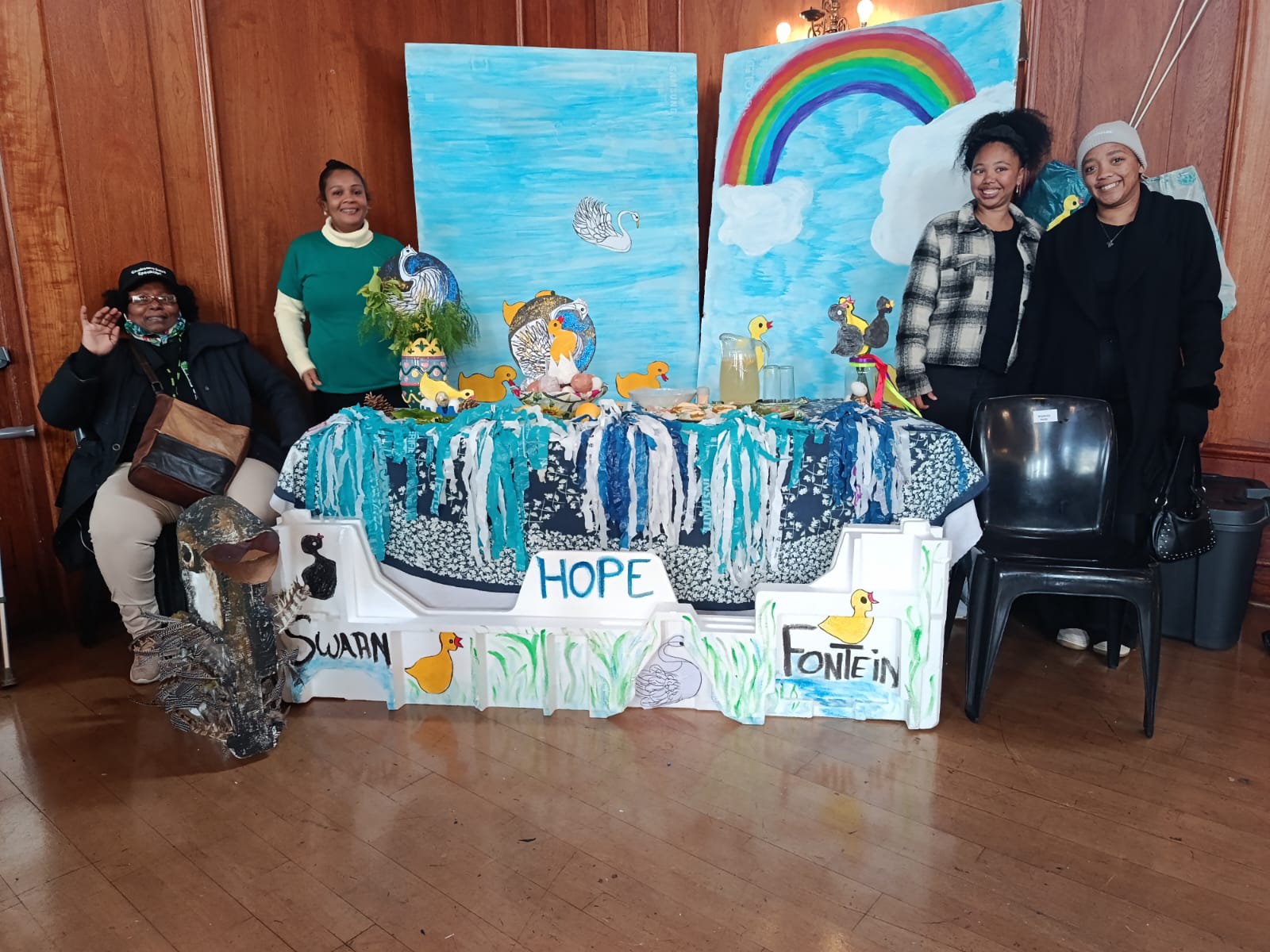 Community leaders presenting a Swahnfontein heritage display